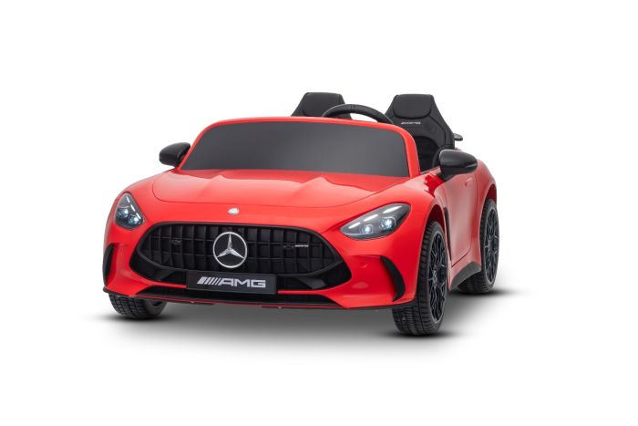 Elektrické autíčko Mercedes GT63 AMG 24V s pohonom 4x4, červené, Dvojmiestne, Nastaviteľné sedadlo šoféra, Mäkké EVA kolesá, 2,4 GHz diaľkové ovládanie, USB/Bluetooth, 200W motory, Odpruženie, Lítiová batéria, LED svetlá vpredu aj vzadu, ORIGINÁL licencia