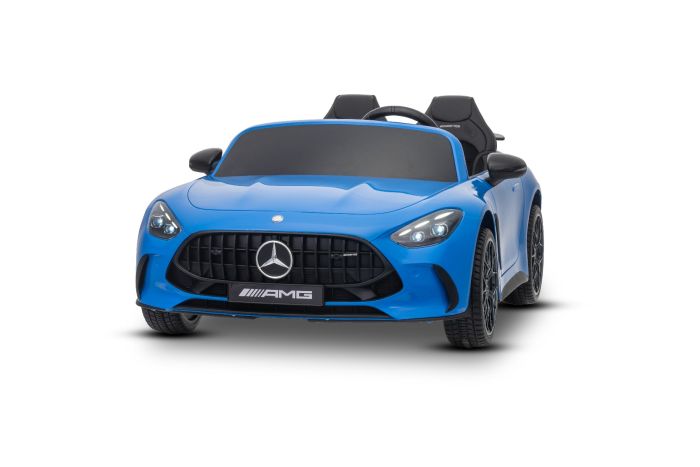 Elektrické autíčko Mercedes GT63 AMG 24V s pohonom 4x4, modré, Dvojmiestne, Nastaviteľné sedadlo šoféra, Mäkké EVA kolesá, 2,4 GHz diaľkové ovládanie, USB/Bluetooth, 200W motory, Odpruženie, Lítiová batéria, LED svetlá vpredu aj vzadu, ORIGINÁL licencia