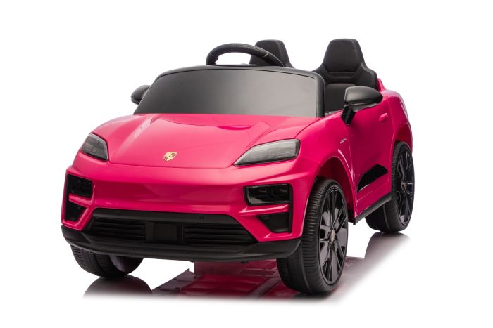 Elektrické autíčko Porsche Macan 12V s pohonom zadných kolies a licenciou (Jednomiestne), ružové, Lítiová batéria, široké sedadlo, Odpružené nápravy, 2,4 GHz Diaľkový ovládač, MP3 prehrávač so vstupom USB/AUX, LED svetlá