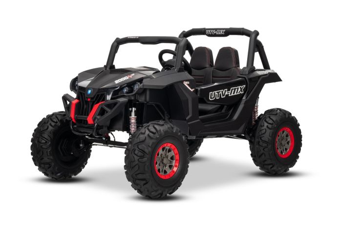 Beneo Motors elektrické autíčko NEW RSX 24V, Čierne, Pohon 4x4, Lítiová batéria, EVA kolesá, Odpružené nápravy, Dvojmiestne koženkové sedadlo, Diaľkový ovládač, MP3 prehrávač so vstupom USB/AUX