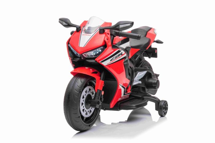 Elektrická Motorka HONDA CBR 1000RR, Licencované, 12V batéria, Plastové kolesá, 30W motor, LED svetlá, pevný rám, pomocné kolieska, červené