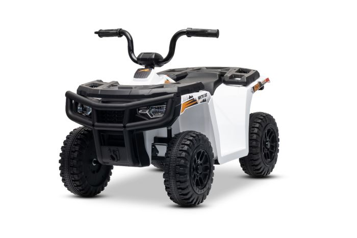 Licencovaná elektrická štvorkolka Arctic Cat 12V so zadným pohonom, biela, LED svetlá, Lítiová batéria, 2 x 25W motor, Originál Licencia