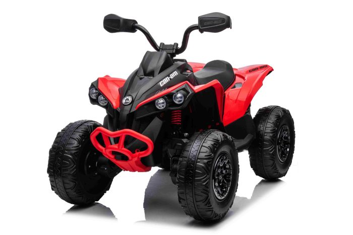 Elektrická štvorkolka Can-am Renegade, červená, jednomiestna, odpružená predná a zadná náprava, LED Svetlá, Lítiová batéria, 2 x 35W Motory, mäkké EVA kolesá, MP3 prehrávač so vstupom USB/AUX, Licencovaná