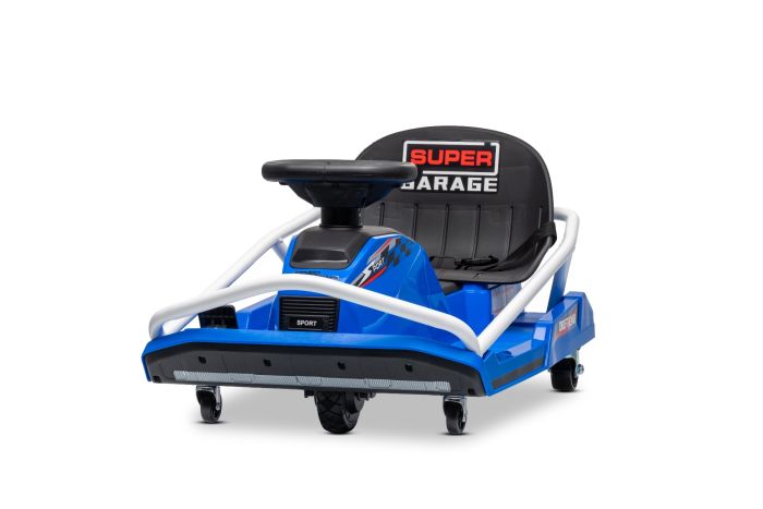 Beneo Motors driftovacia Motokára 24V, modrá, 300W Bezkartáčový Motor, Lítiová batéria, Drift režim s rýchlosťou 14 Km/h, Masívna železná konštrukcia, Bezpečnostný pás, Športové sedadlo, Multifunkčný volant
