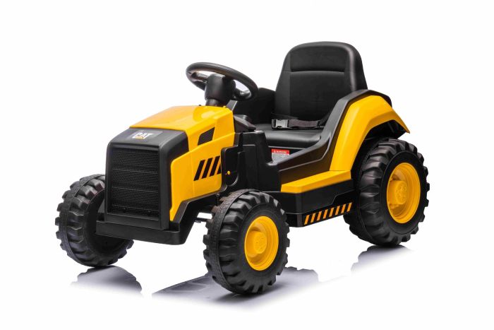 Licencovaný elektrický Báger Caterpillar, Jednomiestny, žltý, USB vstupom na MP3 Prehrávači, Zadným pohonom s 2 x 30W Motormi a Lítiovou batériou