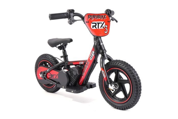 Detské elektrické odrážadlo RIRIBIKE RTX3 24V (12”), červené, Lítiová batéria, 100W Motor, Kotúčová brzda, Nastaviteľné mäkké PU sedadlo