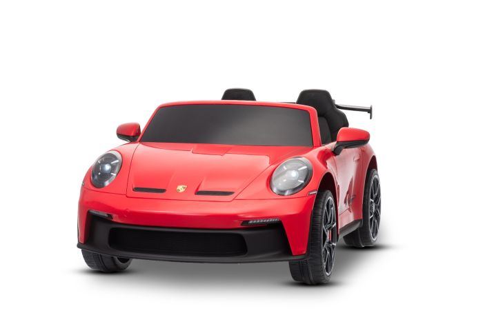 Elektrické autíčko Porsche 911GT3 24V s pohonom 4x4, červené, Dvojmiestne sedadlo, 2,4 GHz diaľkové ovládanie, USB/AUX Vstup, 200W motory, Odpruženie, Lítiová batéria, LED svetlá vpredu aj vzadu, ORIGINÁL licencia