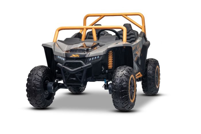 Elektrická bugina Arctic CAT XXL 4x4 24V, sivá, dvojmiestna, Mäkké EVA kolesá, Výkonné motory, Lítiová batéria, MP3 Prehrávač s Bluetoothom, odpružená zadná náprava, koženkové sedadlá, Originál Licencia