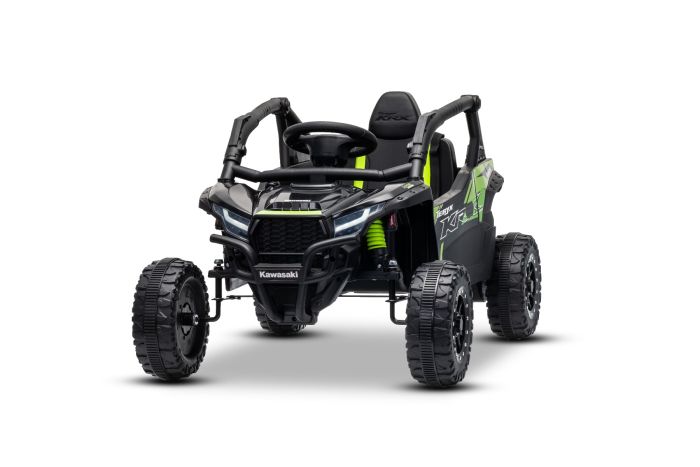 Elektrické autíčko Kawasaki TERYX KRX 1000 12V, čierne, jednomiestne, odpružená zadná náprava, 2,4 Ghz diaľkové ovládanie, Lítiová batéria, 2 x 25W Motory, Otvárateľné ochranné rámy, MP3 prehrávač so vstupom USB/AUX, Licencované