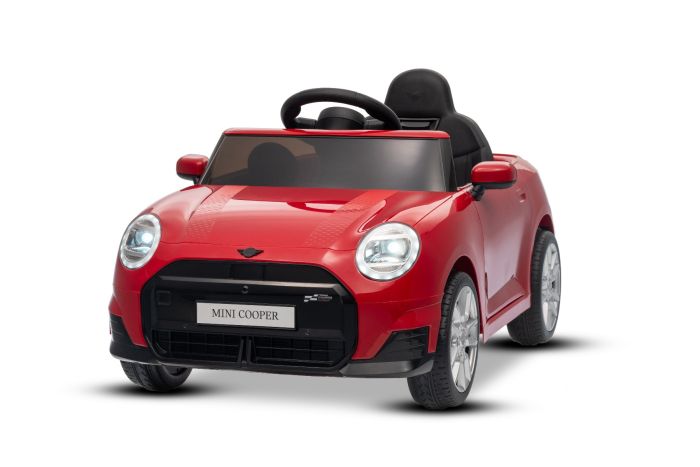 Elektrické autíčko Mini Cooper 12V, červené, USB Vstup s Bluetooth pripojením na MP3 Prehrávači, 2,4 GHz diaľkové ovládanie, 2 x 25W Motor, Lítiová batéria, LED svetlá, ORIGINAL licencia