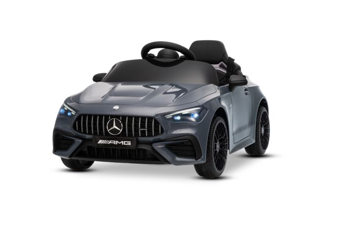 Elektrické autíčko Mercedes CLE 12V s pohonom zadných kolies, sivé, Jednomiestne, Lítiová batéria, LED svetlá, široké sedadlo, 2,4 GHz diaľkový ovládač, MP3 prehrávač so vstupom USB/AUX a Bluetooth pripojením, ORIGINAL Licencia