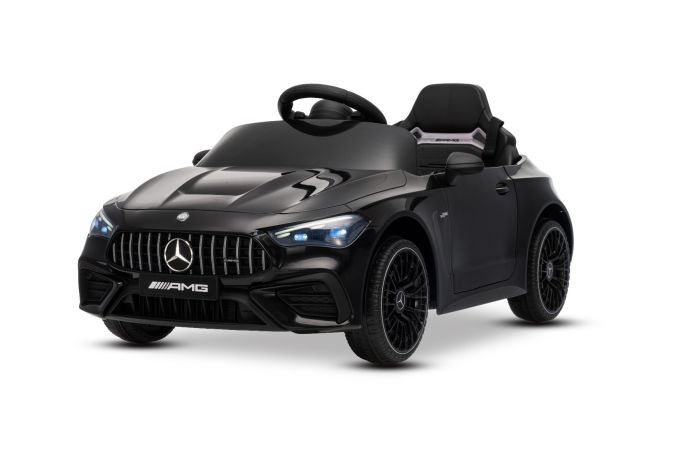 Elektrické autíčko Mercedes CLE 12V s pohonom zadných kolies, čierne, Jednomiestne, Lítiová batéria, LED svetlá, široké sedadlo, 2,4 GHz diaľkový ovládač, MP3 prehrávač so vstupom USB/AUX a Bluetooth pripojením, ORIGINAL Licencia