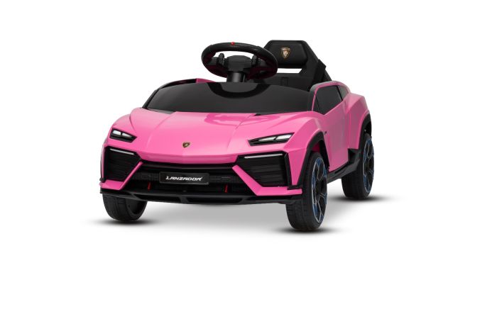 Elektrické autíčko Lamborghini Lanzador 12V s pohonom zadných kolies a licenciou (Jednomiestne), ružové, Lítiová batéria, LED svetlá, široké sedadlo, 2,4 GHz diaľkový ovládač, MP3 prehrávač so vstupom USB/AUX a Bluetooth pripojením